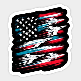 Sky 4th of july Independence Day Air Jets American Flag Sticker